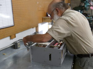 Eric Dollard working on and designing the MWO's Pulse Modulator