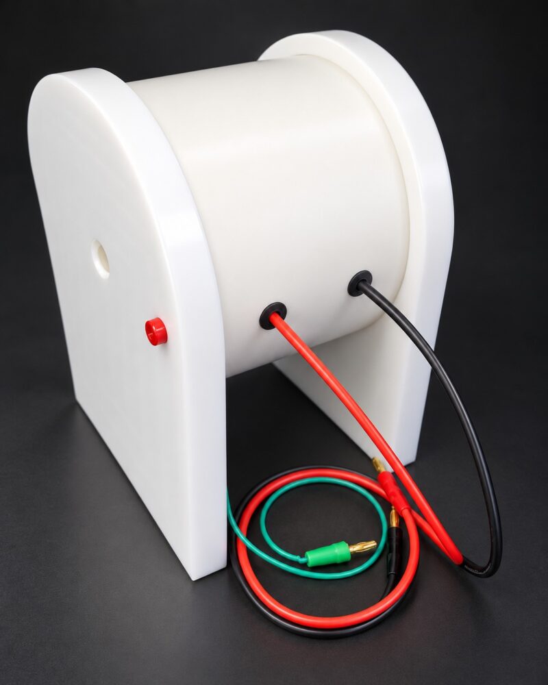 Lakhovsky MWO oscillation transformer with connection leads