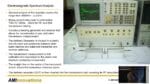 Electromagnetic spectrum analysis bench: the Advantest TR4173 analyzer with the resonator test structure between matched antennas