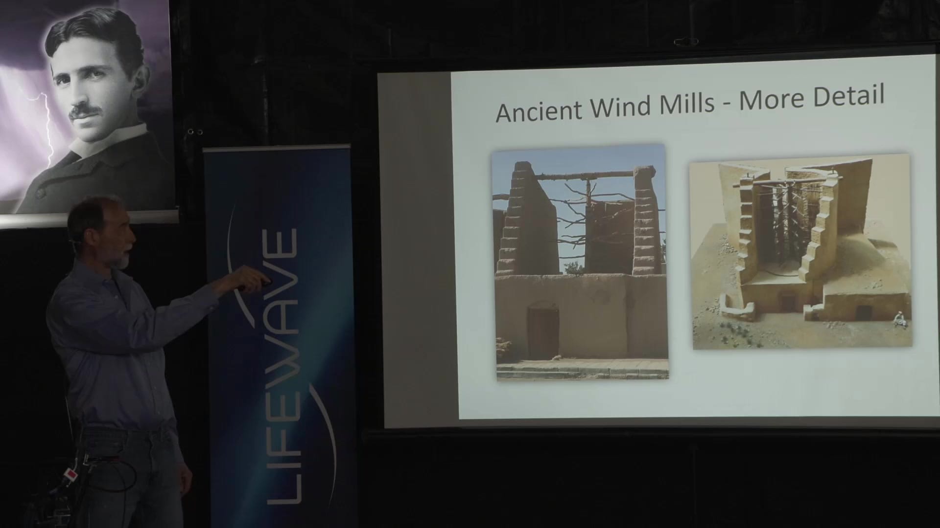 Ancient vertical-axis wind mills in more detail: mud-brick structures that channel the wind