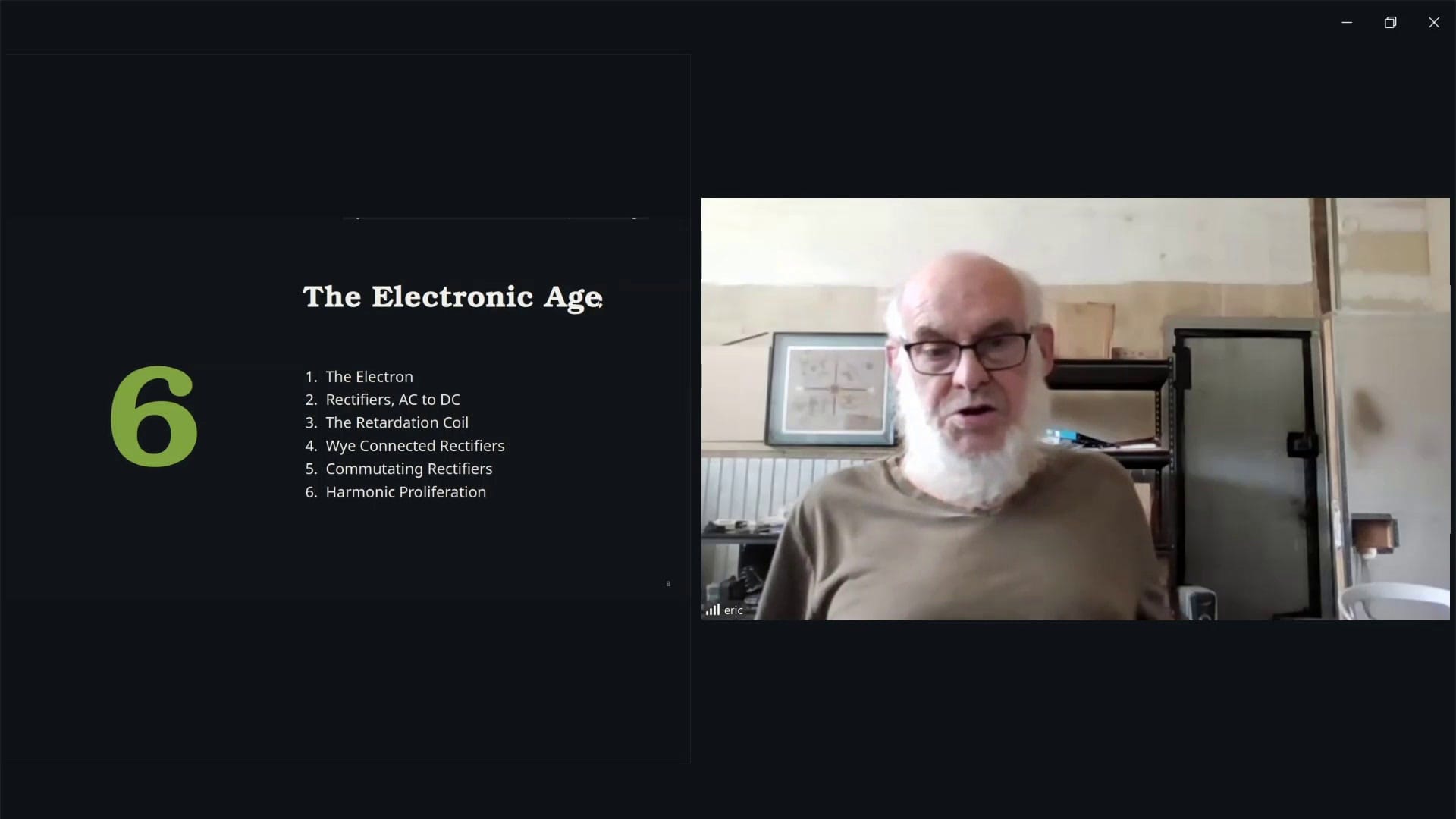 The Electronic Age slide: rectifiers, wye connected rectifiers and harmonic proliferation