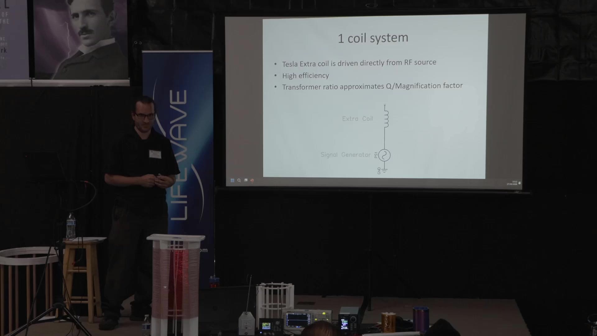1 coil system slide: the Tesla extra coil driven directly from an RF source