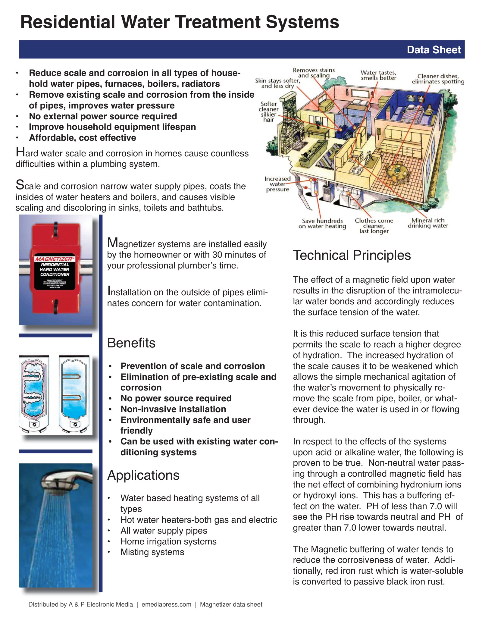 Magnetizer Residential Water Treatment data sheet