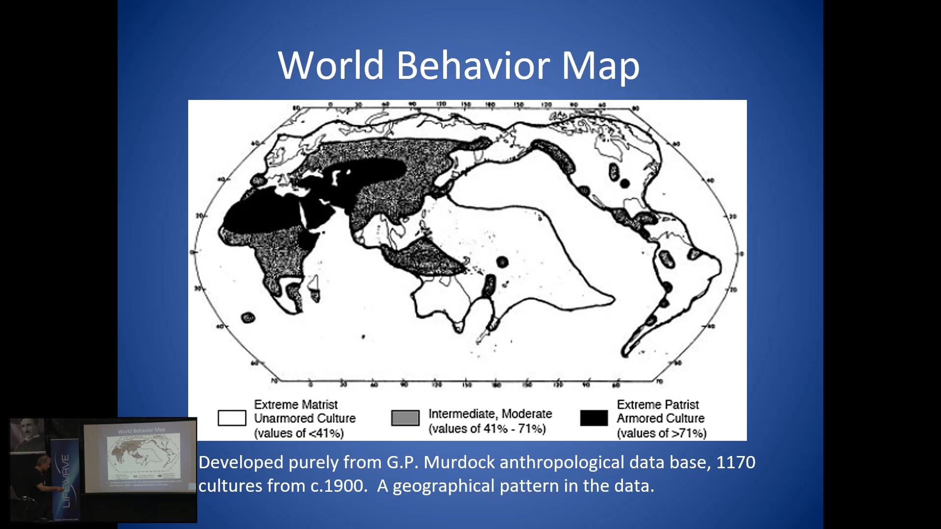 World Behavior Map built from the G.P. Murdock anthropological database of 1,170 cultures